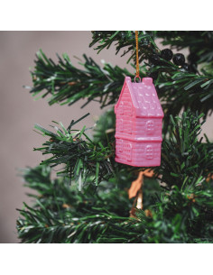 Suspension de Noël - Maison - Céramique - Rose fluoHousevitamin  2