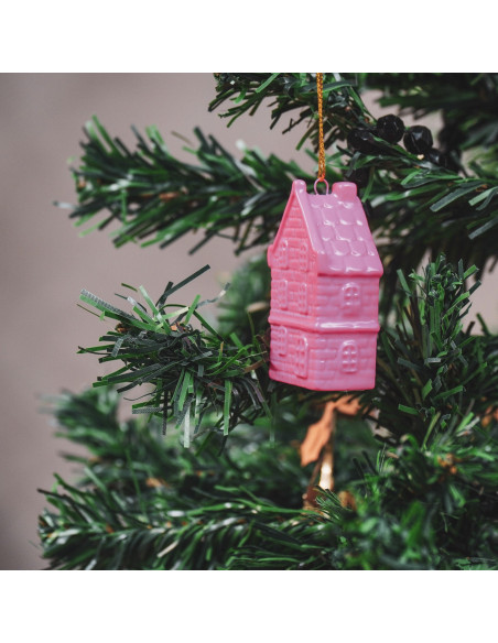 Suspension de Noël - Maison - Céramique - Rose fluoHousevitamin 