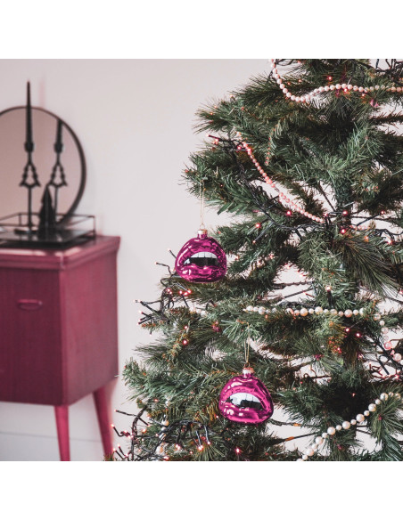 Décoration : pendentif de Noël, lèvre, verre, rose,Housevitamin 