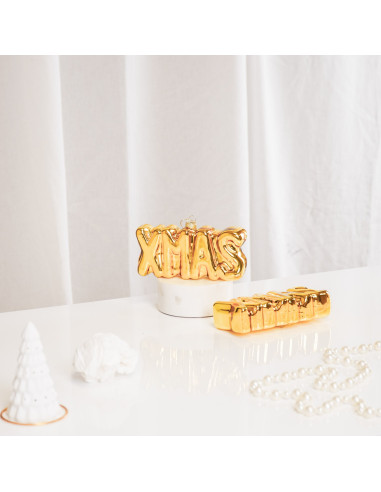 Ornement de Noël Suspendu XMAS - Or - VerreHousevitamin 