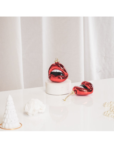 Suspension de Noël - Lèvre - Verre - Rouge Housevitamin 