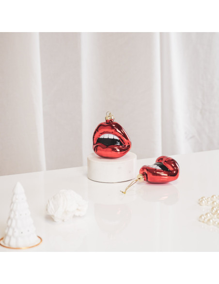 Suspension de Noël - Lèvre - Verre - Rouge Housevitamin 