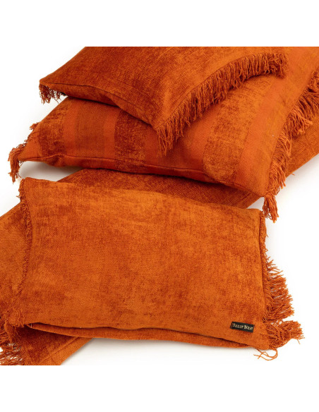 Housse de coussin Oh My Gee - Velours rouille - 35x100