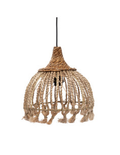 Suspension à pompon en abaca - Naturel - S