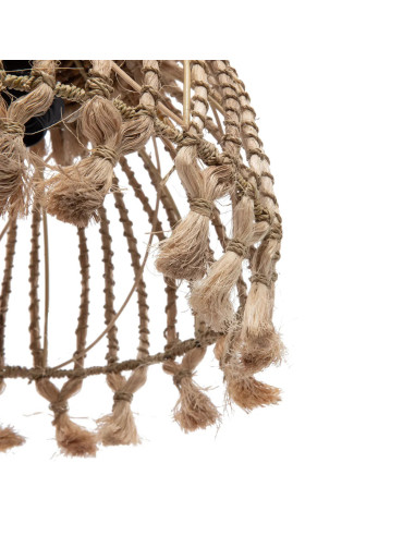 Suspension à pompon en abaca - Naturel - S