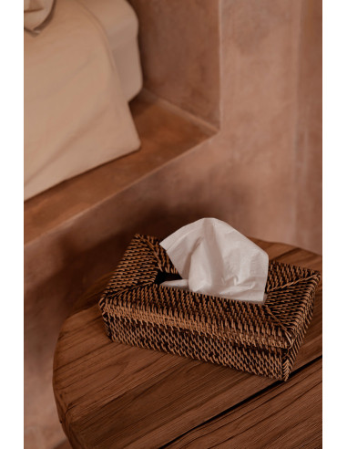 La boîte à mouchoirs classique en rotin - marron naturel