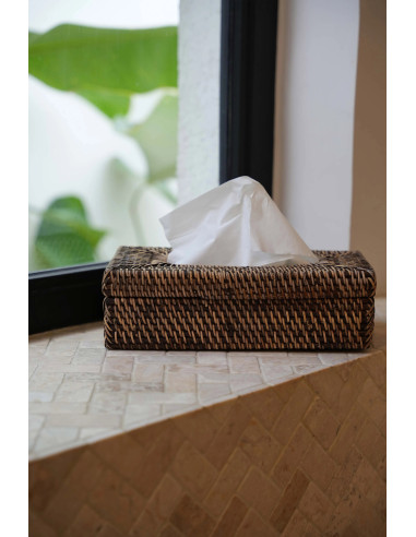 La boîte à mouchoirs classique en rotin - marron naturel