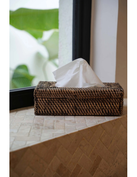 La boîte à mouchoirs classique en rotin - marron naturel