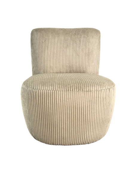 Fauteuil Eve velours côtelé beige opjet