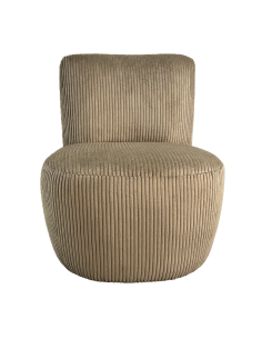 Fauteuil Eve velours côtelé choco opjet