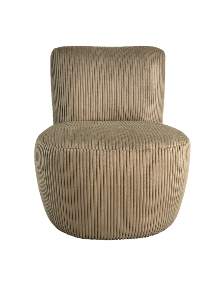 Fauteuil Eve velours côtelé choco opjet