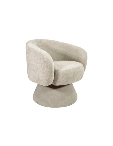 Fauteuil Manon chenille ivoire pivotant opjet