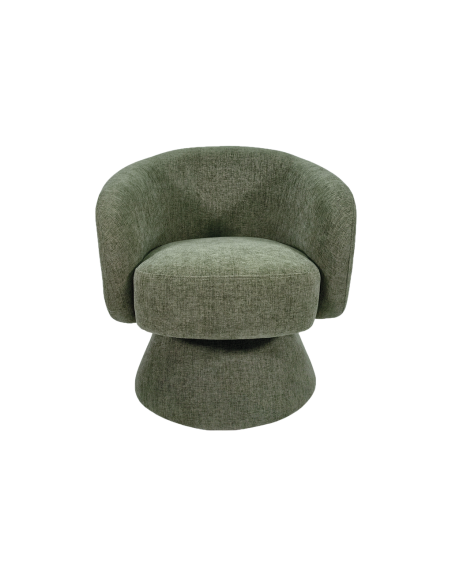 Fauteuil Manon chenille kaki pivotant opjet