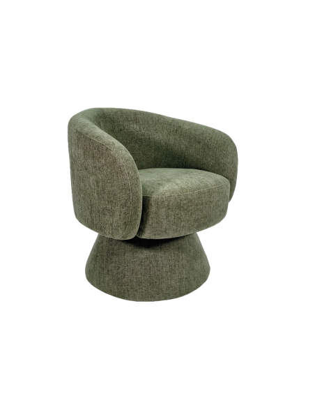 Fauteuil Manon chenille kaki pivotant opjet