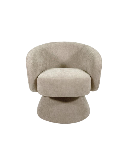 Fauteuil Manon chenille taupe pivotant opjet