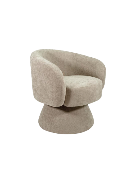 Fauteuil Manon chenille taupe pivotant opjet
