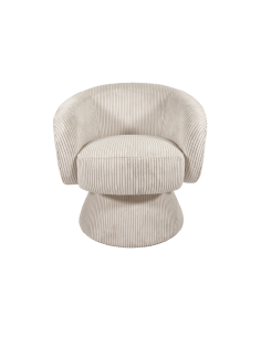 Fauteuil Manon velours côtelé beige pivotant opjet