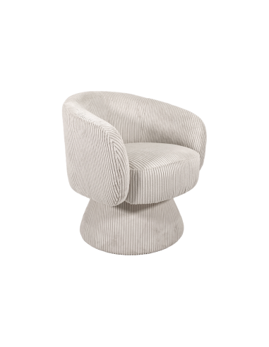Fauteuil Manon velours côtelé beige pivotant opjet