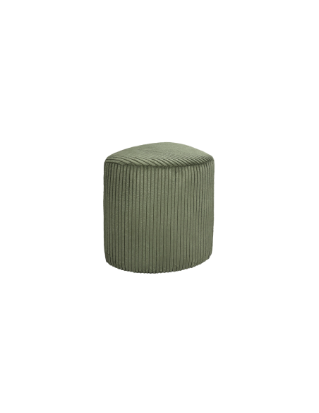 Tabouret Eve velours côtelé kaki opjet