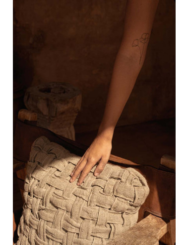 Housse de coussin Crossier en lin - NaturelBazar Bizar