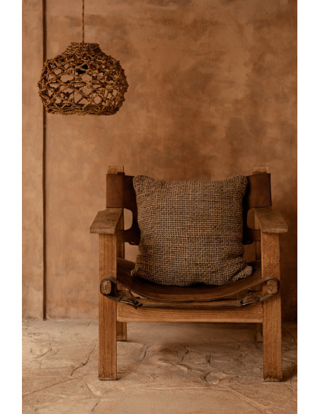 Housse de coussin en lin grain? - Noir naturelBazar Bizar