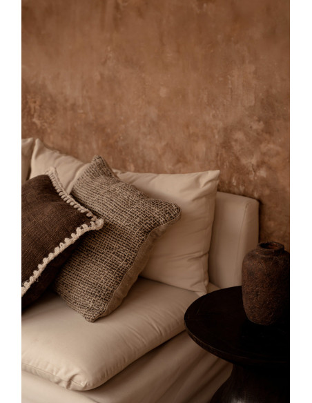 Housse de coussin en lin grain? - Noir naturelBazar Bizar