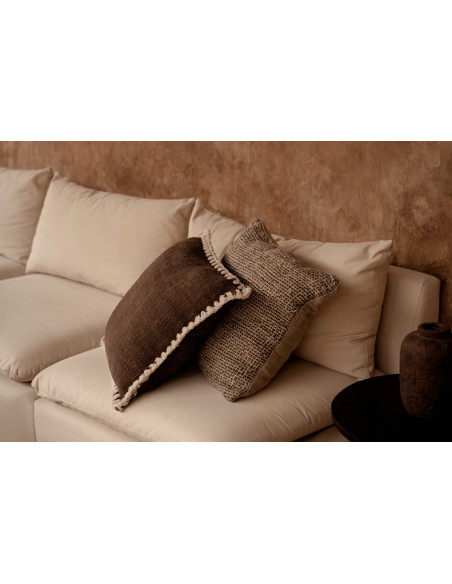 Housse de coussin en lin grain? - Noir naturelBazar Bizar