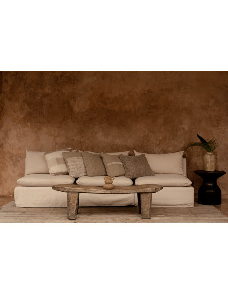 Housse de coussin en lin naturel - Blanc naturelBazar Bizar