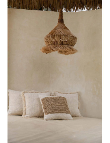 Housse de coussin en raphia naturelBazar Bizar