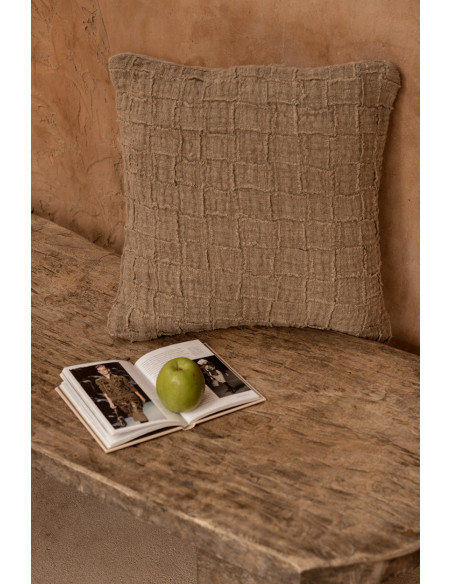 Housse de coussin en lin Damier - NaturelBazar Bizar