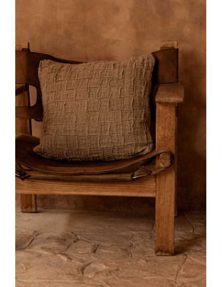 Housse de coussin en lin Damier - NaturelBazar Bizar
