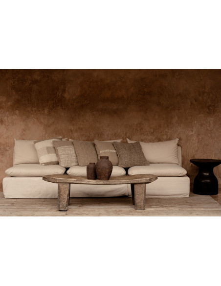 Housse de coussin ? points de lin - Blanc naturelBazar Bizar