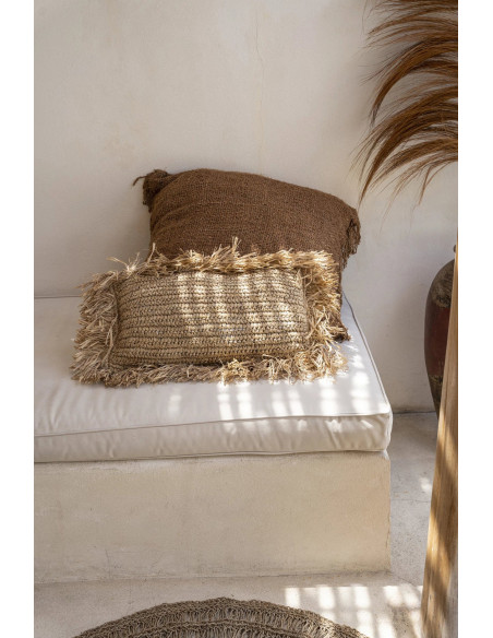 Housse de coussin rectangulaire en raphia naturel - 30 x 50Bazar Bizar