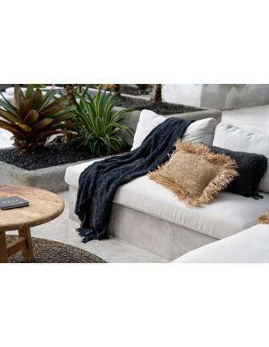 Housse de coussin rectangulaire en raphia naturel - 30 x 50Bazar Bizar