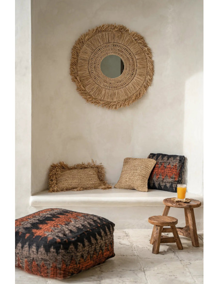 Housse de coussin rectangulaire en raphia naturel - 30 x 50Bazar Bizar