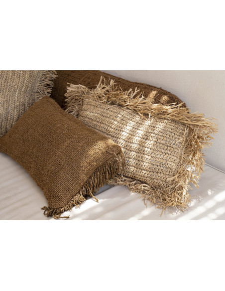 Housse de coussin rectangulaire en raphia naturel - 30 x 50Bazar Bizar