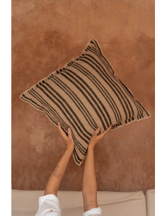Housse de coussin ? rayures nordiques - Noir naturel - 50x50Bazar Bizar 2