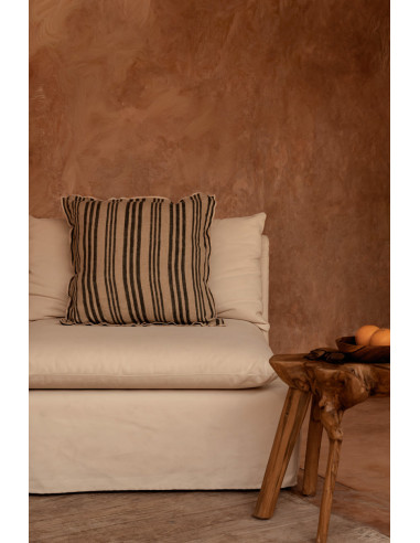 Housse de coussin ? rayures nordiques - Noir naturel - 50x50Bazar Bizar