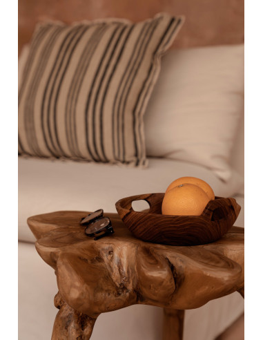 Housse de coussin ? rayures nordiques - Noir naturel - 50x50Bazar Bizar