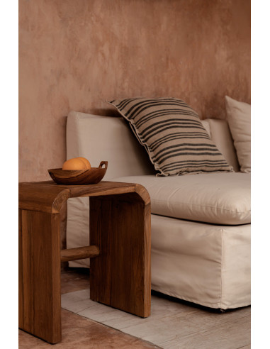 Housse de coussin ? rayures nordiques - Noir naturel - 50x50Bazar Bizar