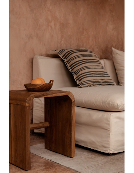 Housse de coussin ? rayures nordiques - Noir naturel - 50x50Bazar Bizar