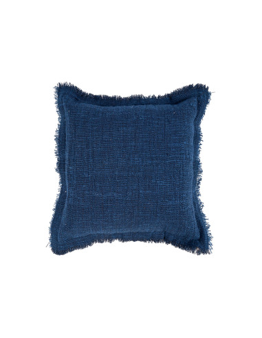 Housse de coussin ? franges azur - Bleu indienBazar Bizar