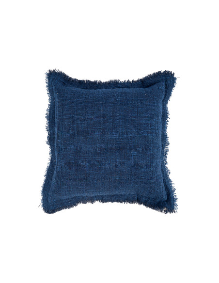 Housse de coussin ? franges azur - Bleu indienBazar Bizar