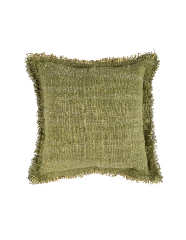 Housse de coussin ? franges jungle - VerteBazar Bizar