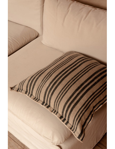 Housse de coussin ? rayures nordiques - Noir naturel - 50x50Bazar Bizar