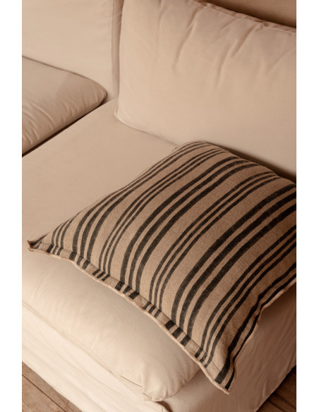 Housse de coussin ? rayures nordiques - Noir naturel - 50x50Bazar Bizar