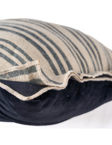 Housse de coussin ? rayures nordiques - Noir naturel - 50x50Bazar Bizar