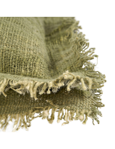 Housse de coussin ? franges jungle - VerteBazar Bizar