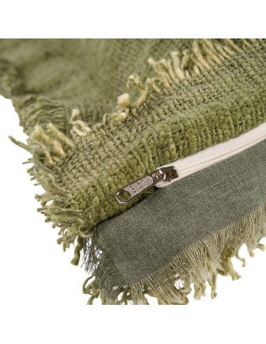 Housse de coussin ? franges jungle - VerteBazar Bizar