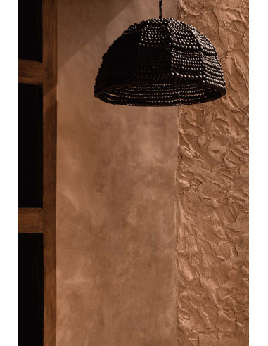 Pendentif en forme de d?me de perles en bois - NoirBazar Bizar